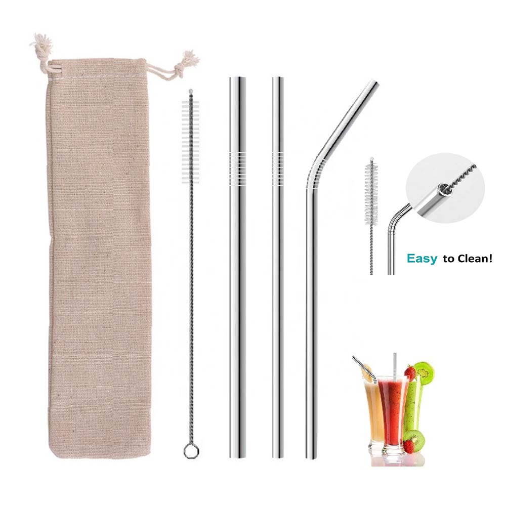 Stainless Steel Drinking Straws Set 2