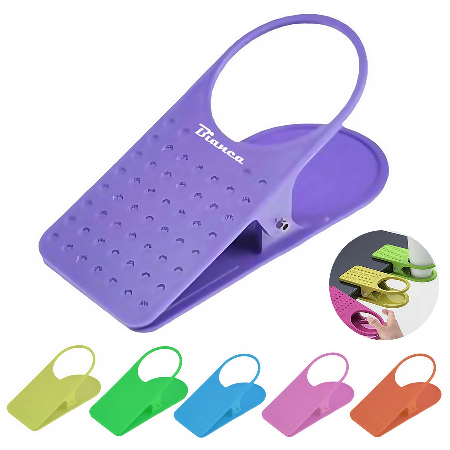 Durable Plastic Clip Design Desk Cup Holder 5