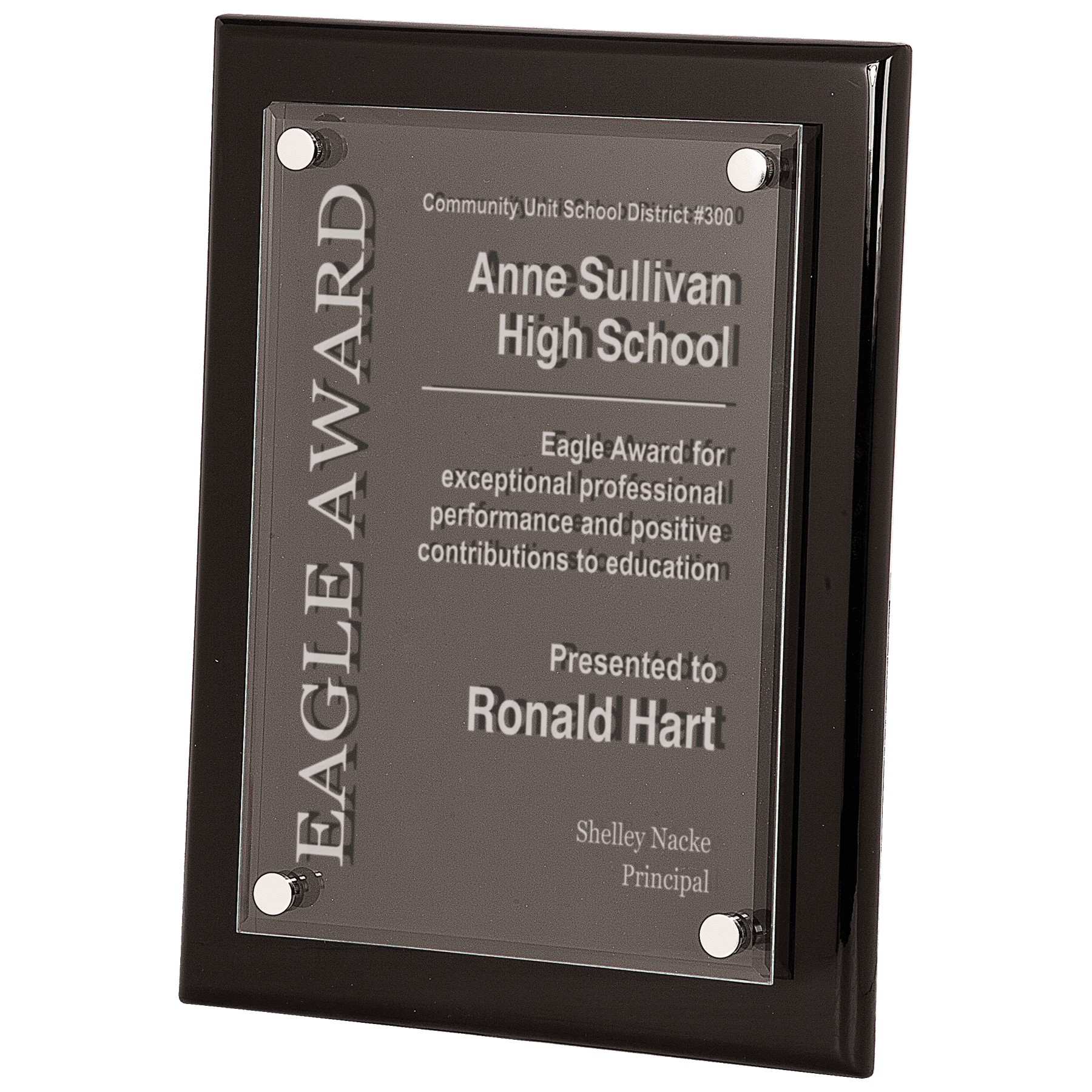 Piano Finish Floating Acrylic Plaque 2