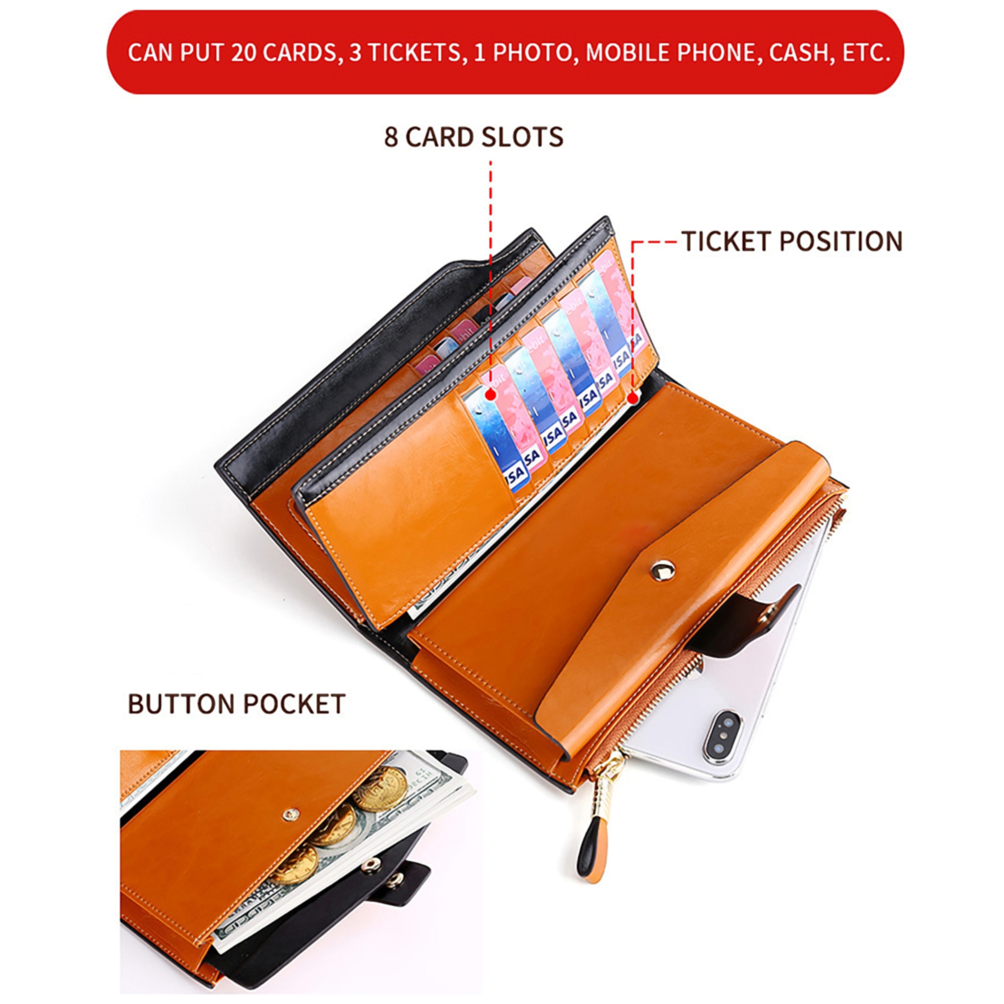 Women's Leather RFID Wallet 2