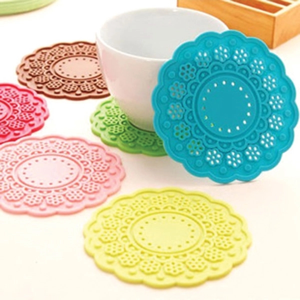 Round Flower Shape Cup Coaster 1