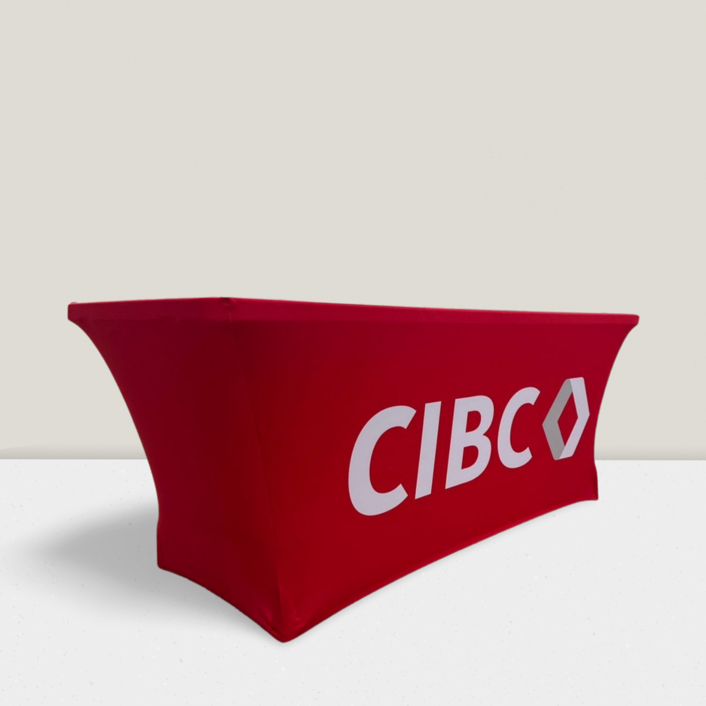 24 Hr Express Ship - Sublimated Stretch Curved Fit Table Throw for 6ft table, 4 sided, Closed Back 3