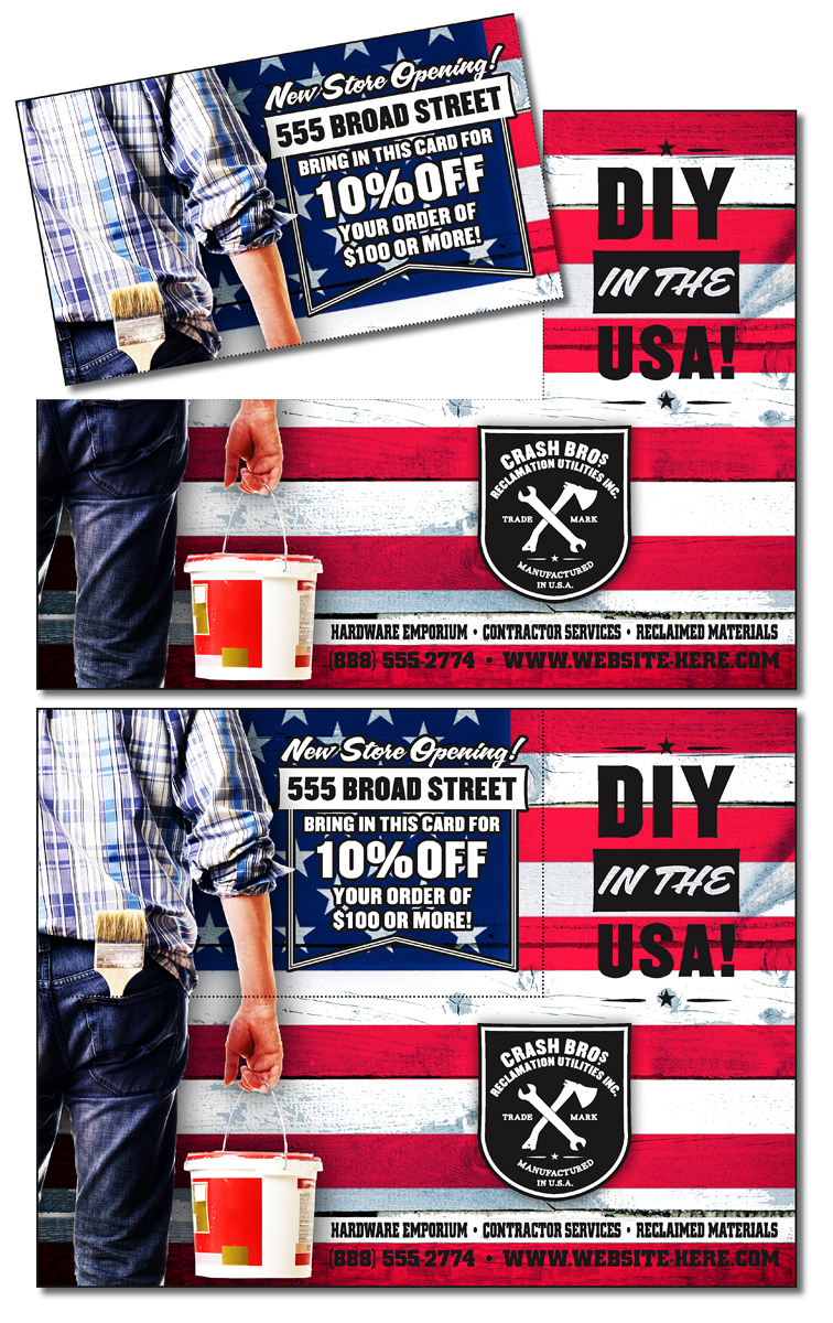 UV-Coated (1S) Card with Detachable Business Card - 10 pt. 2