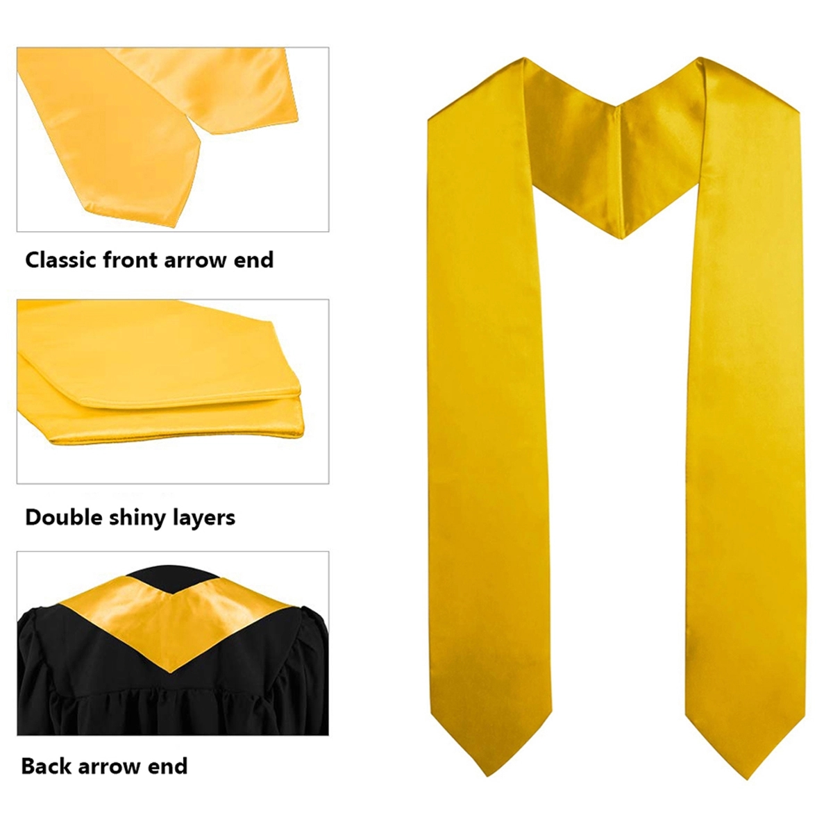 Unisex Adult Plain Graduation Stole Sash 72" 8
