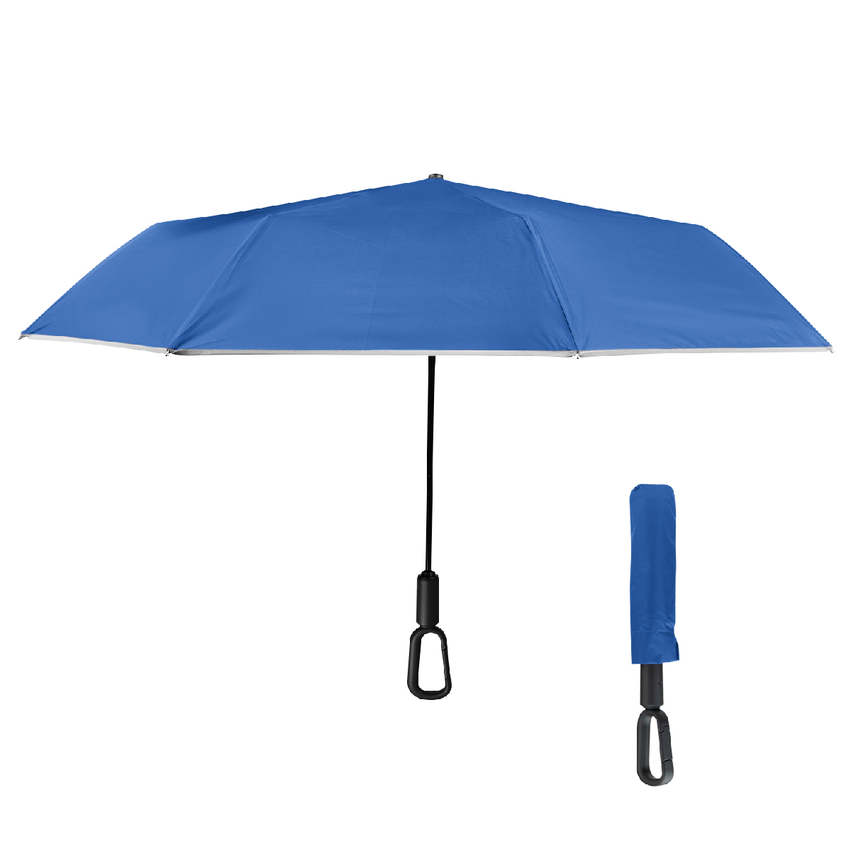 46" Arc Reflective Umbrella With Carabiner Handle 9