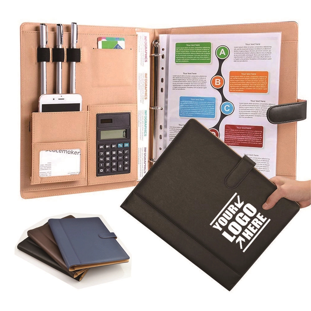 3 Ring Binder Portfolio with Calculator 2