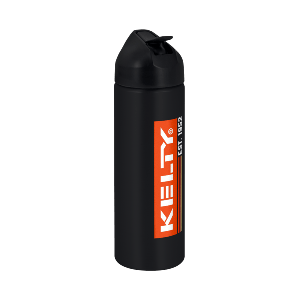 EasyFlow Recycled Aluminum Bottle w Straw Lid, custom water bottle with logo imprint 203
