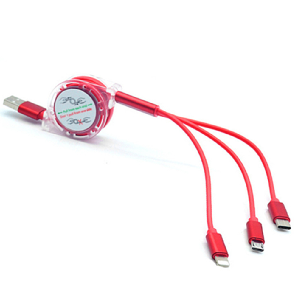 Translucent Retractable 3-in-1 Charging Cable 1