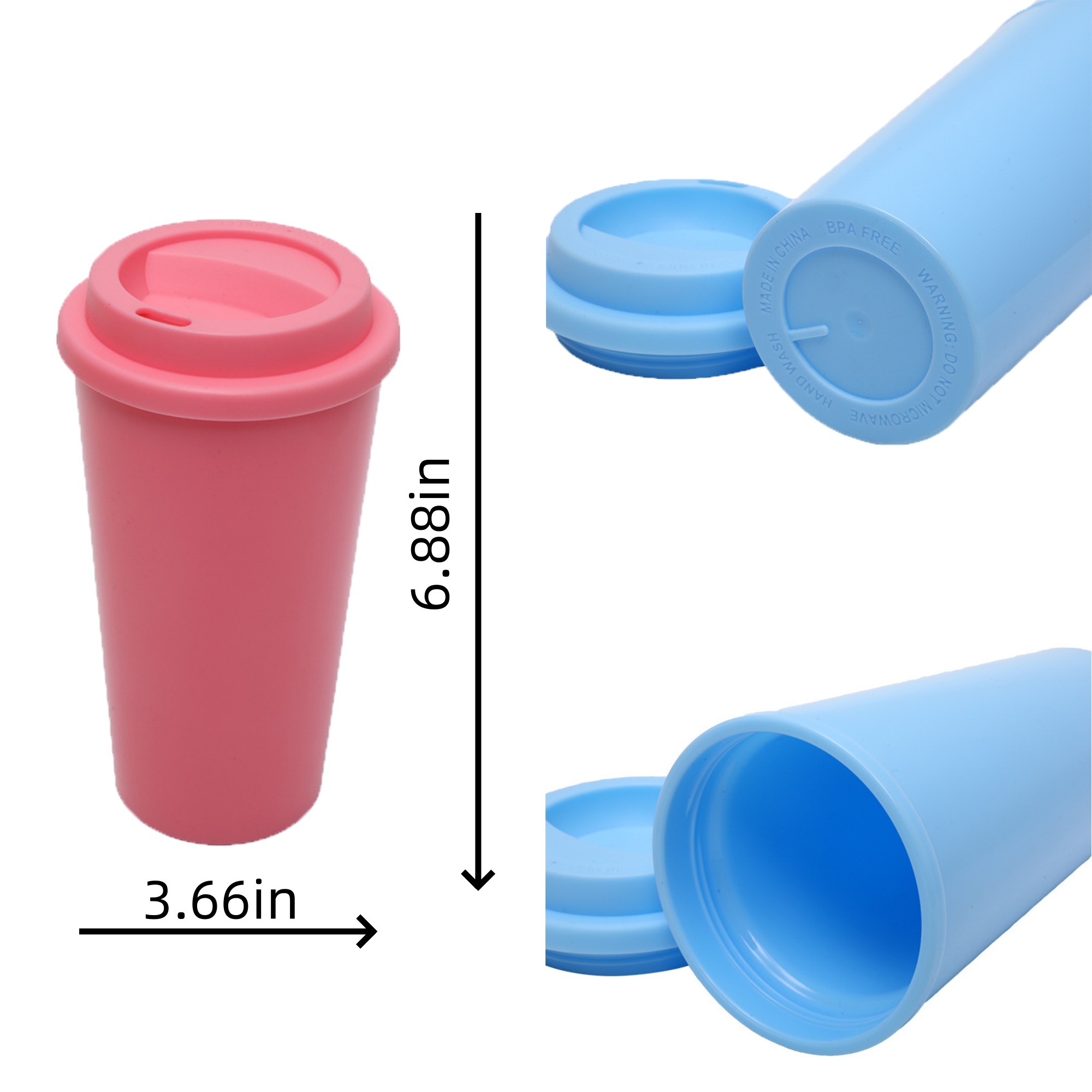 Customized double-layer plastic coffee cup 4
