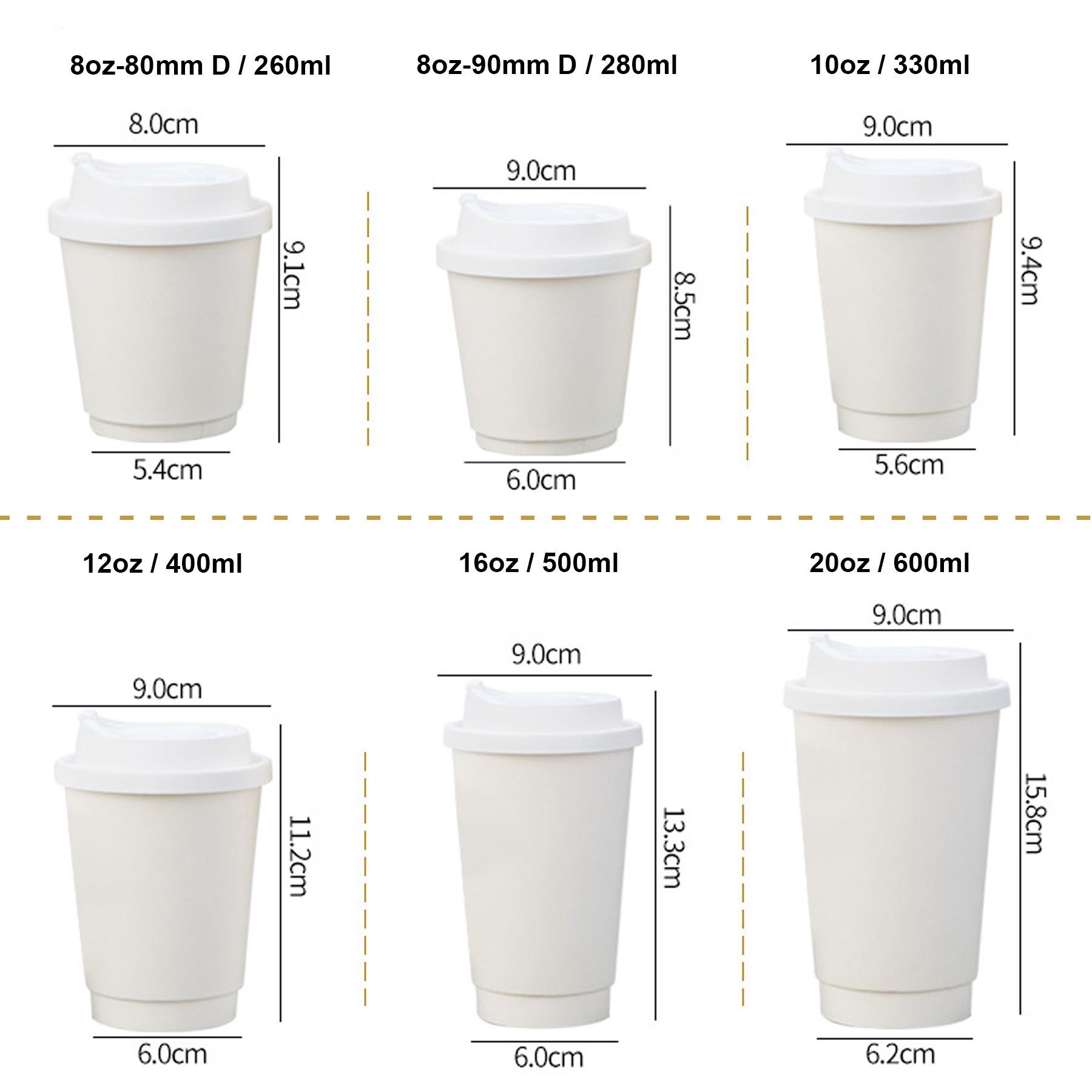 Eco-Friendly 12 Oz Double Wall Disposable Paper Cup With Lid 3