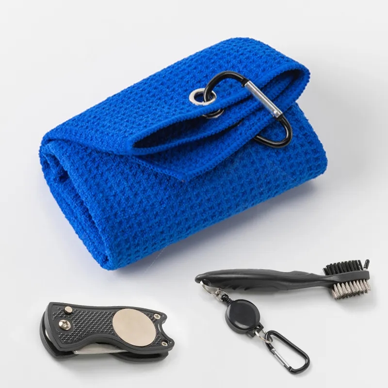 Golf Towel & Cleaner Brush & Divot Tool Set 2