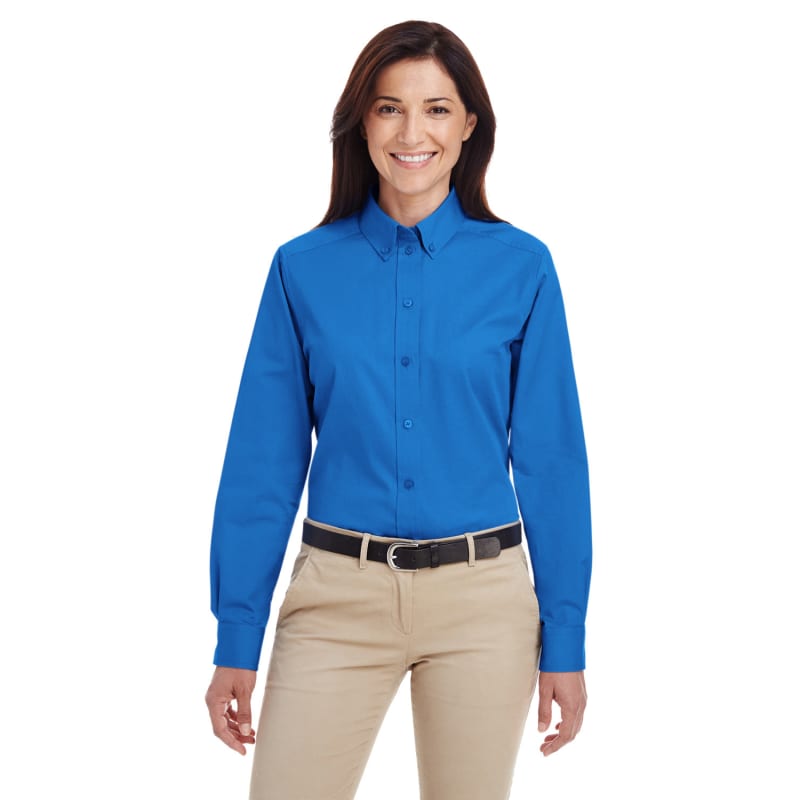 Harriton Ladies' Foundation 100% Cotton Long-Sleeve Twill Shirt With Teflon™ 22