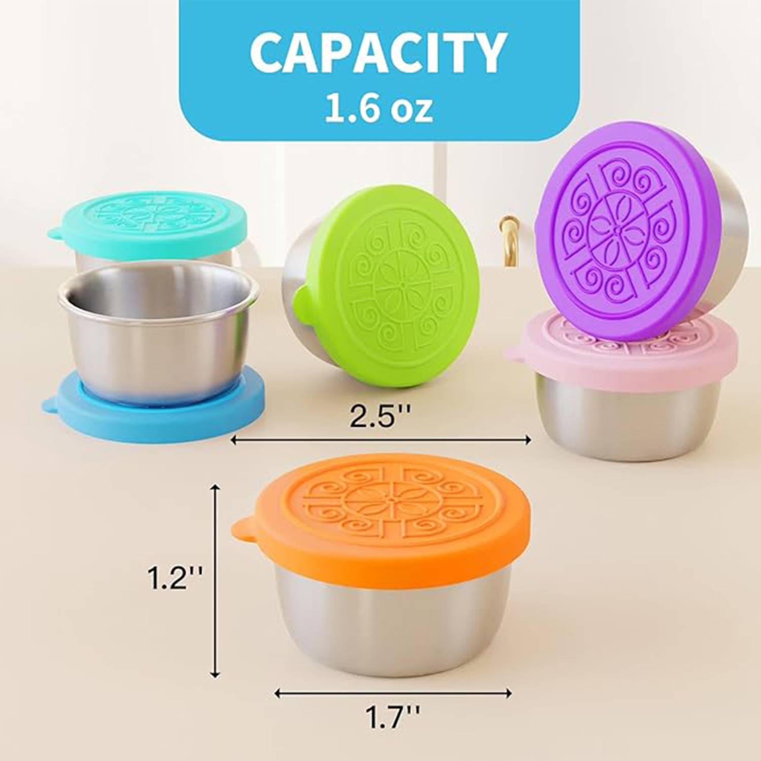 6PCS Stainless Steel Salad Sauce Containers 3