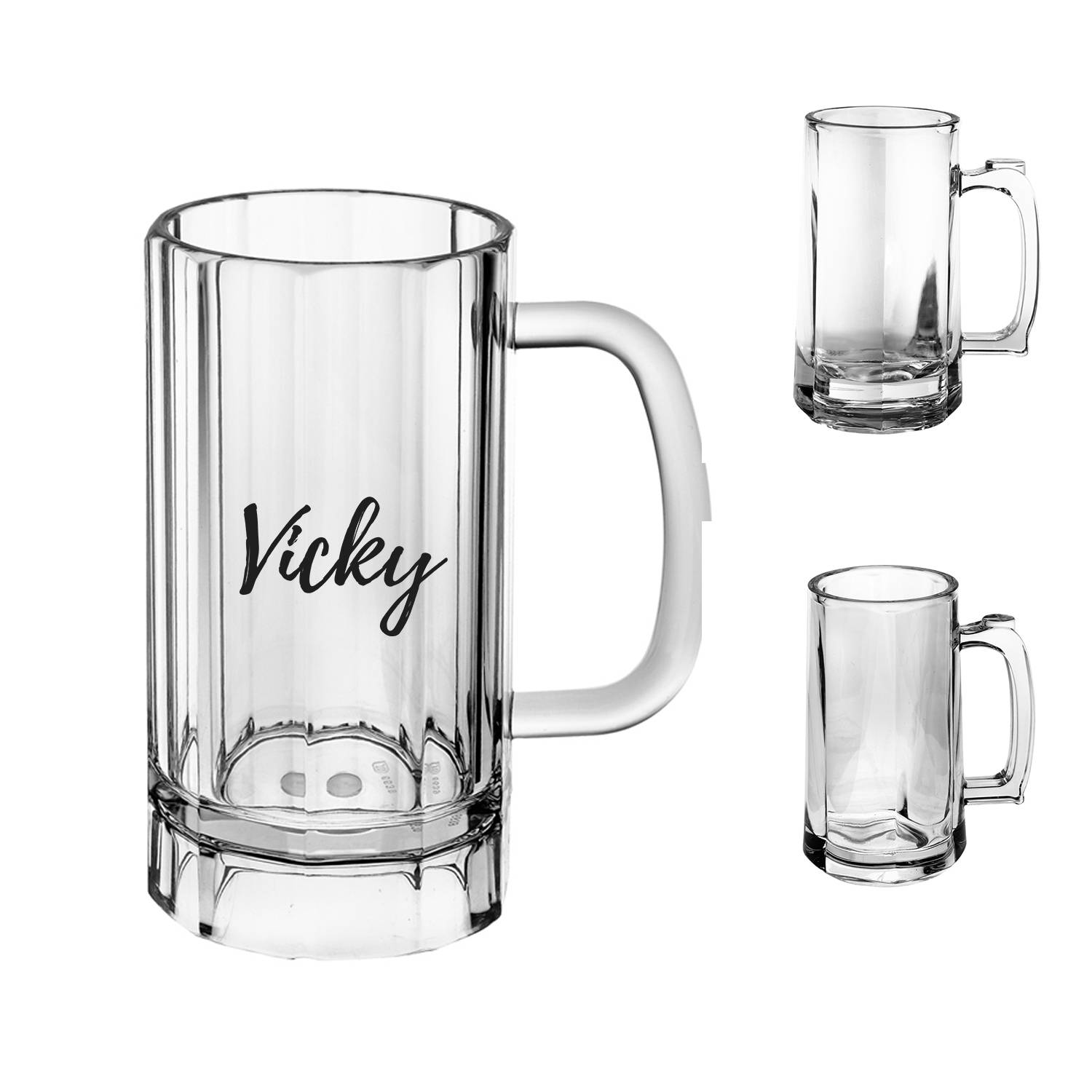 Beer Acrylic Clear Plastic Mug w/ Handle 2