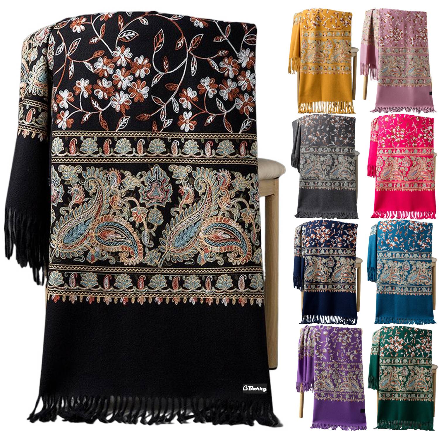 Winter Faux Cashmere Scarf Shawl 2