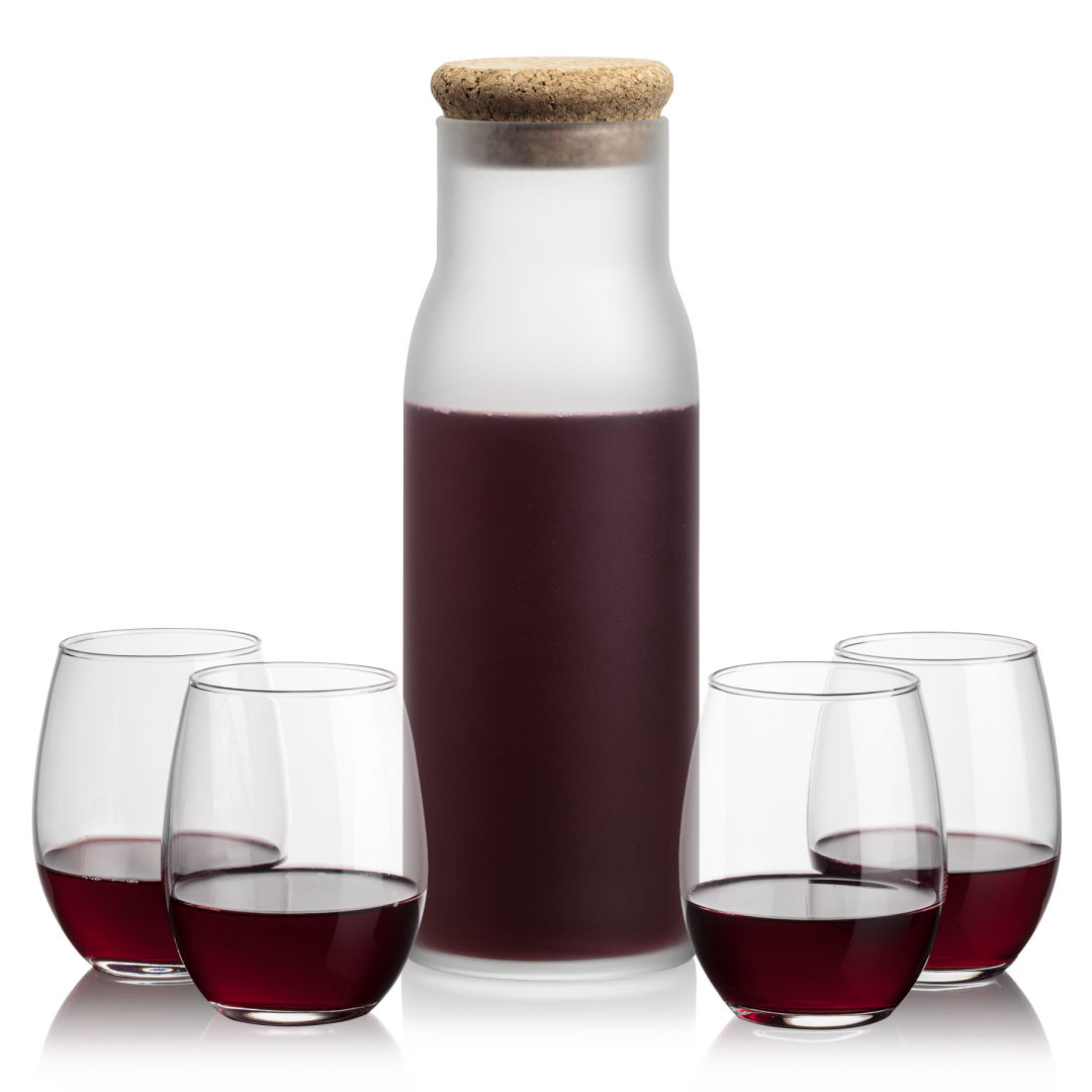 Yarmouth Carafe & Stanford Stemless Wine 5