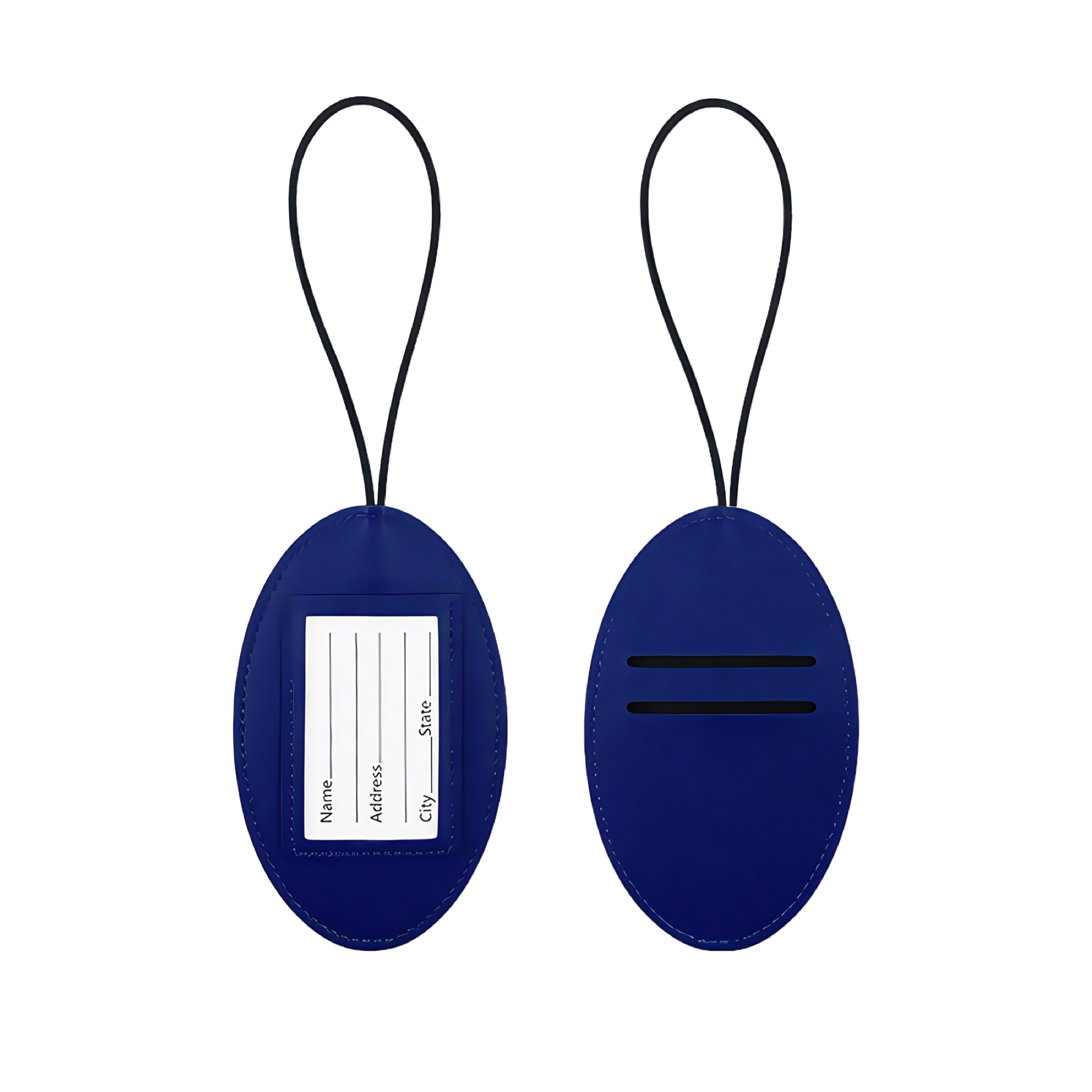 Elastic Oval Luggage Tag with PU Leather 12