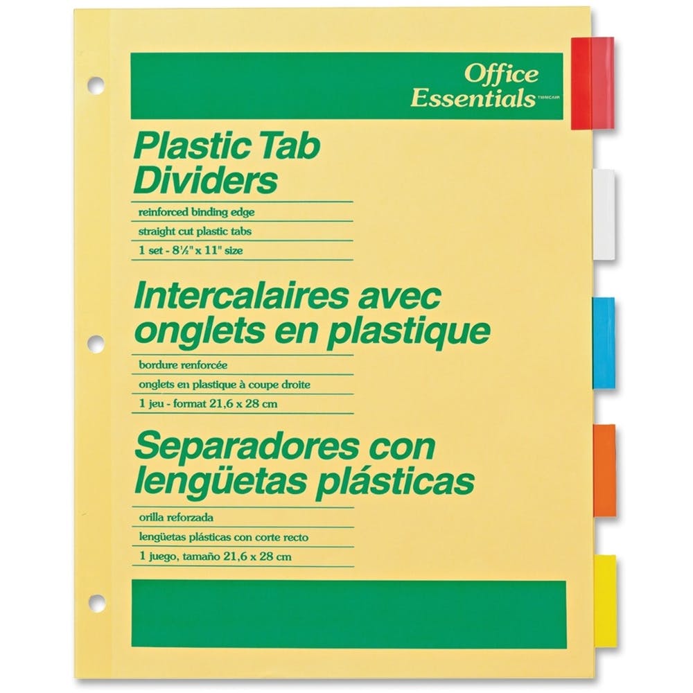 Insertable Index Dividers - 5 Count 5 Colored Tabs 2