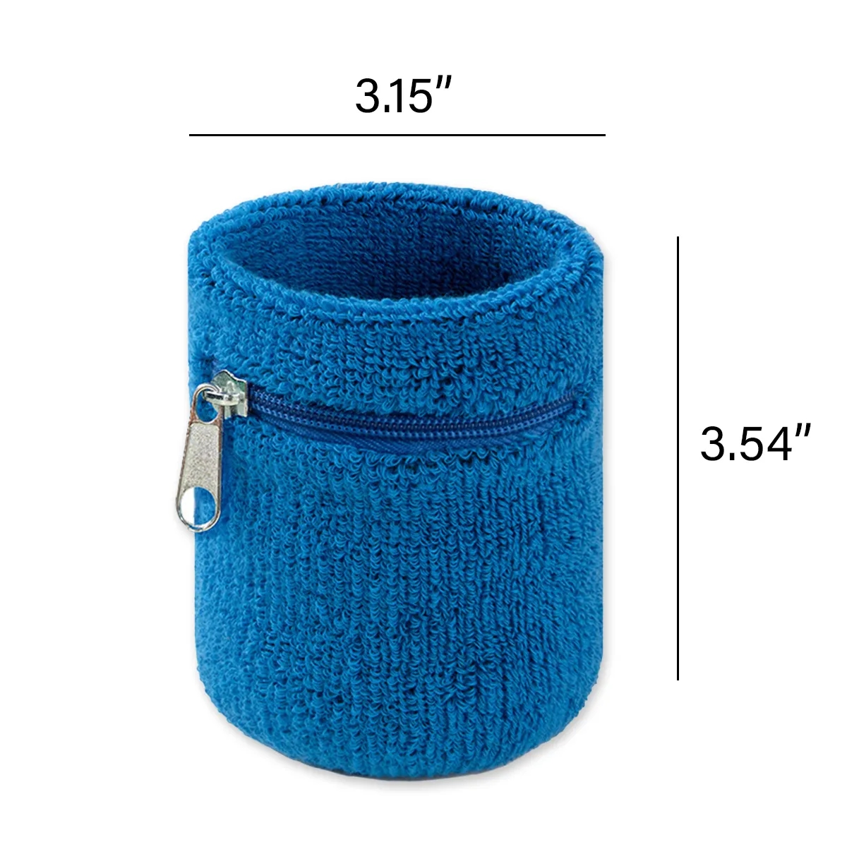 Cotton Sweatband Sport Elastic Wristband With Zipper Pocket 9
