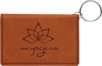 Rawhide Leatherette ID Holder with Keychain 1