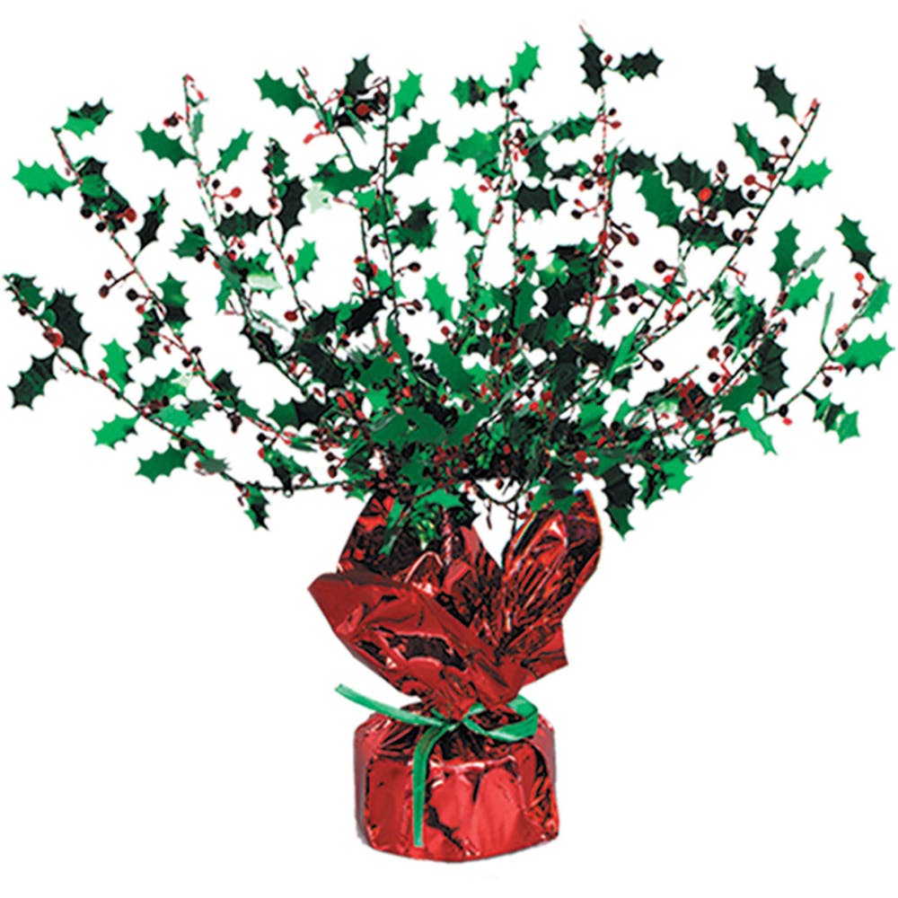 Holly & Berry Centerpieces - Red & Green 15" 2