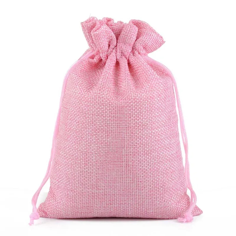Custom Jute Drawstring Gift Bag - 4''w x 5.5''h 12