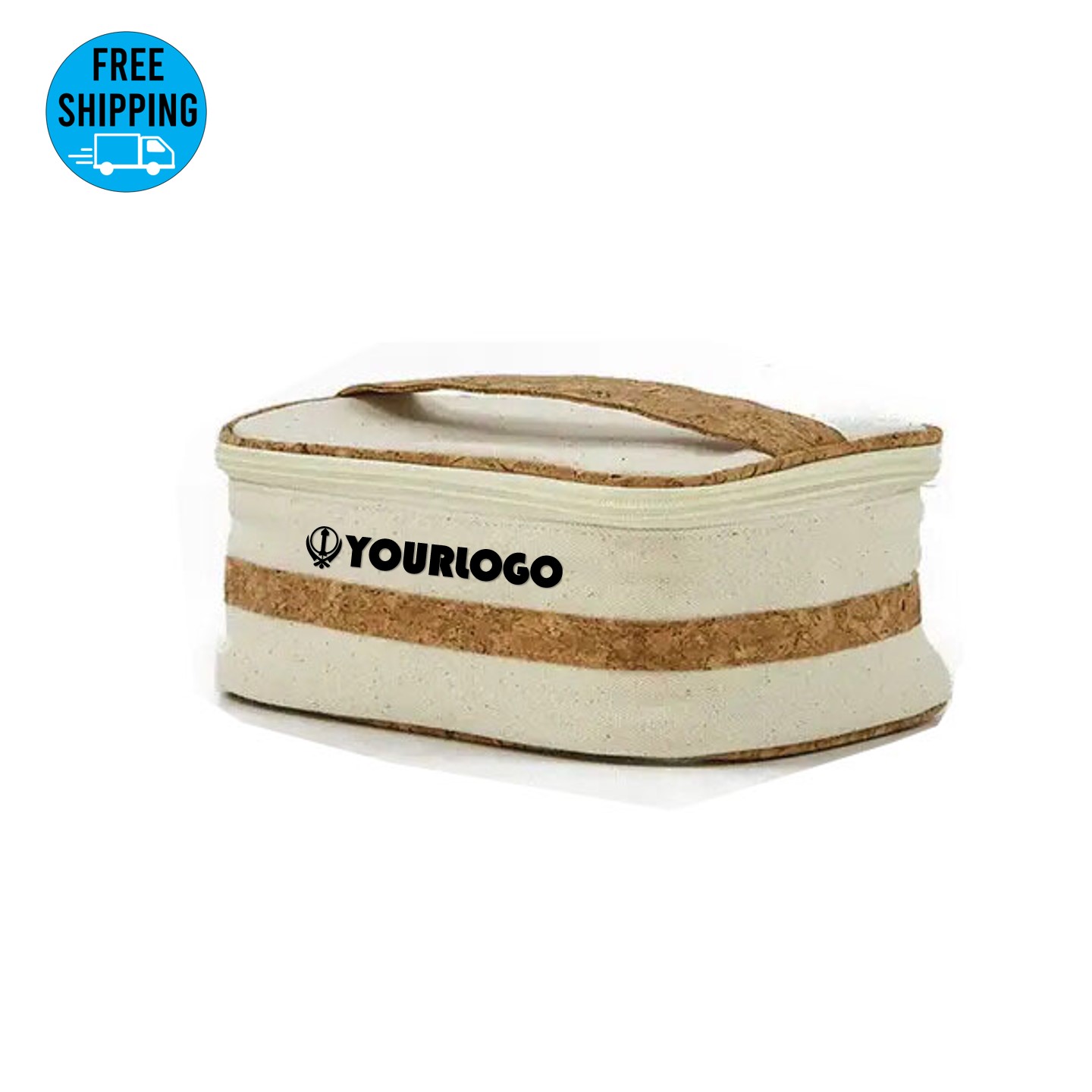 Mixed Canvas Cork Outdoor Portable Wash Cosmetic Bag Toiletries Organizer for traveling 1