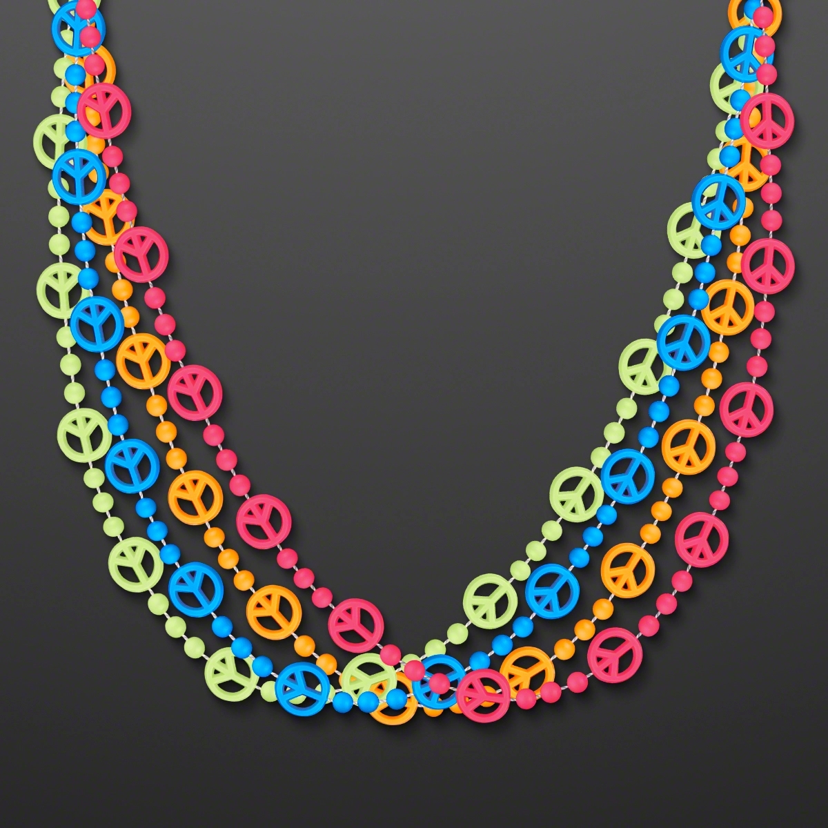 Peace Sign Bead Necklaces (NON-LIGHT UP) 2