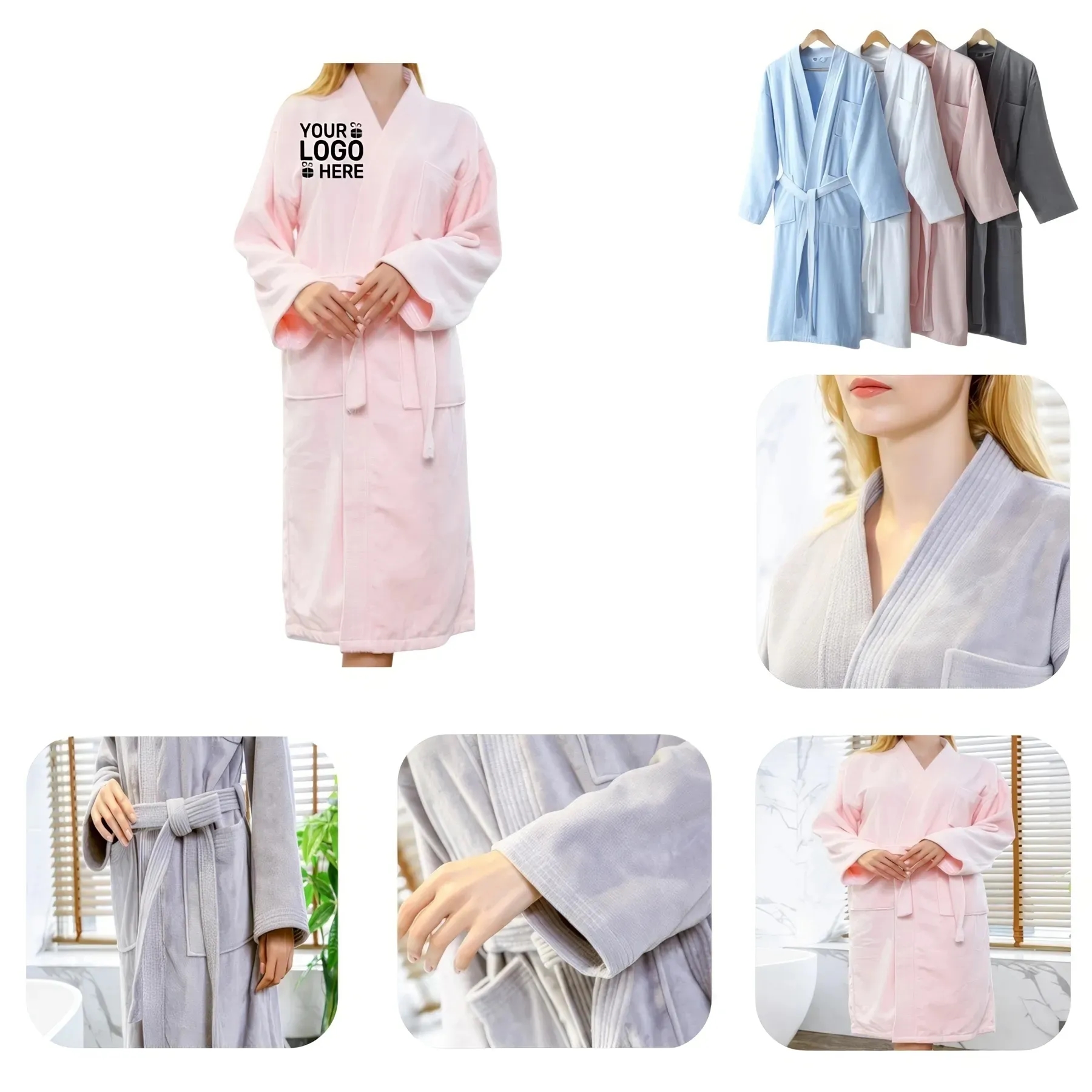 Cotton Cut Fleece Bathrobe 4