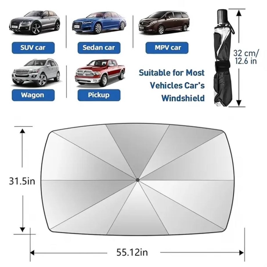 Foldable Uv Protection Heat Insulation Windshield Sunshade 4