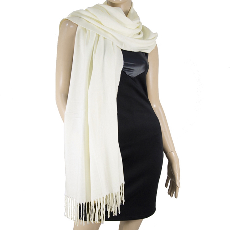 Ivory Pashmina Shawl with a Softer than Cashmere Feel 1