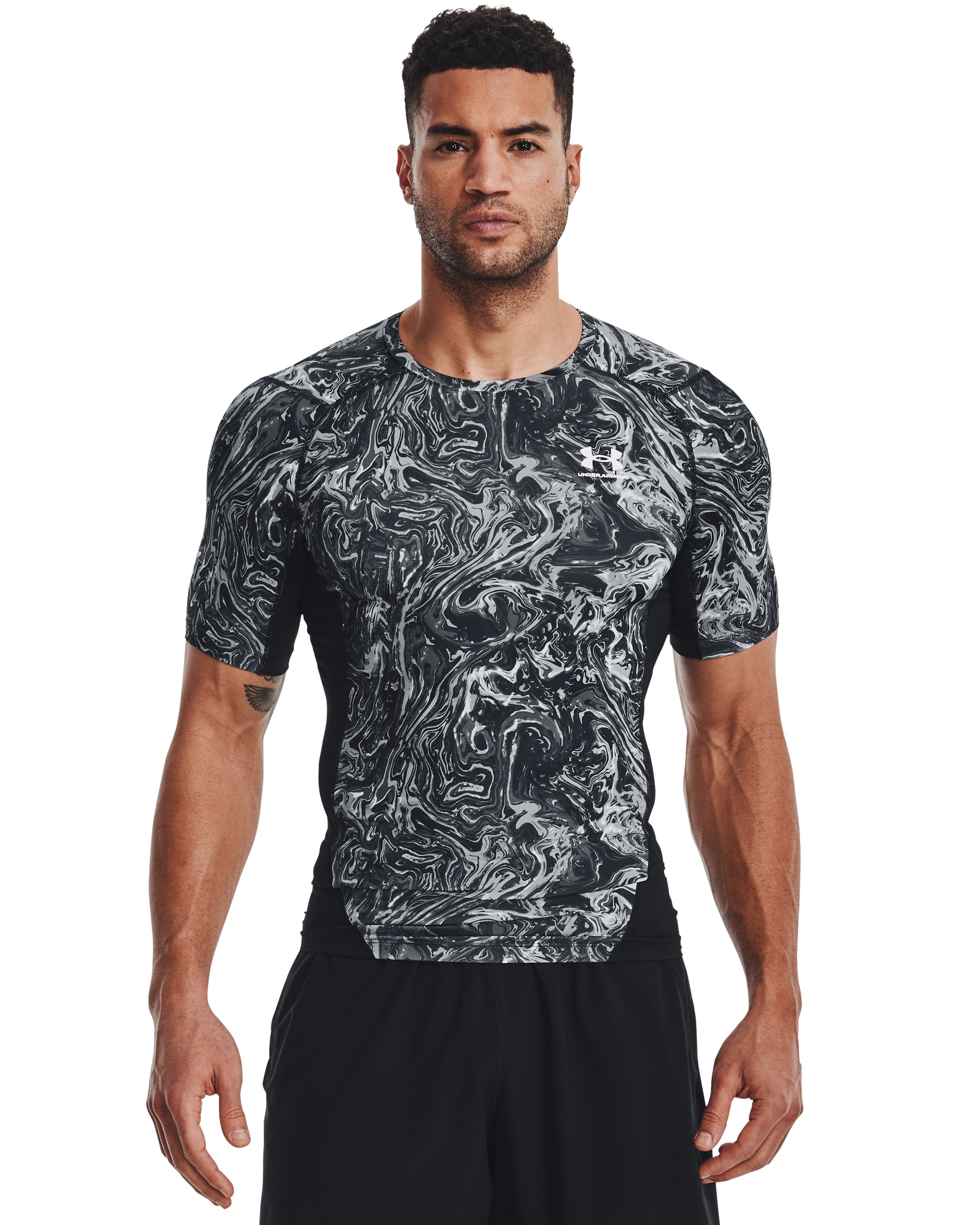 Men's HeatGear Compression Printed Short Sleeve 2