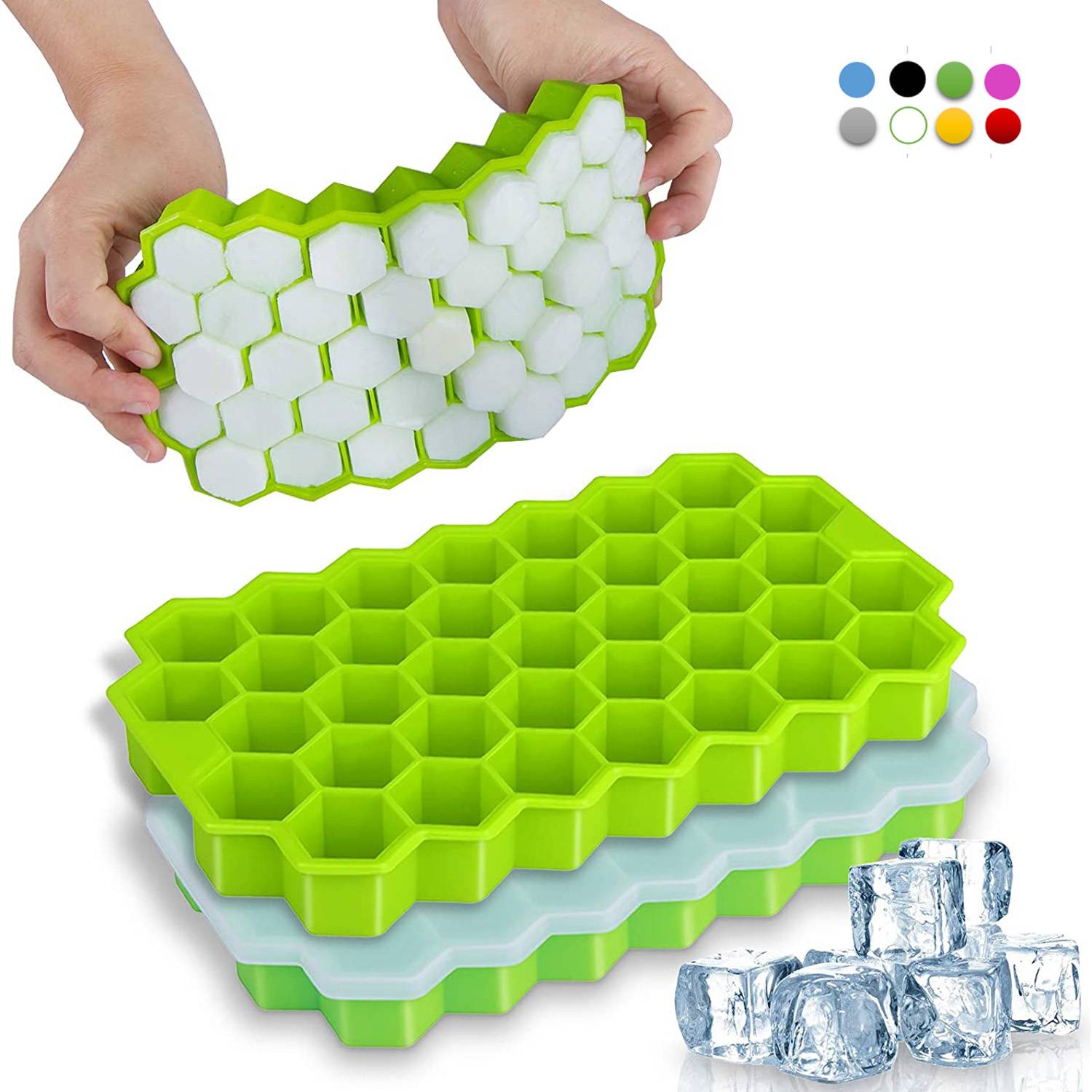 Silicone Stackable Ice Cube Tray With Lid 1