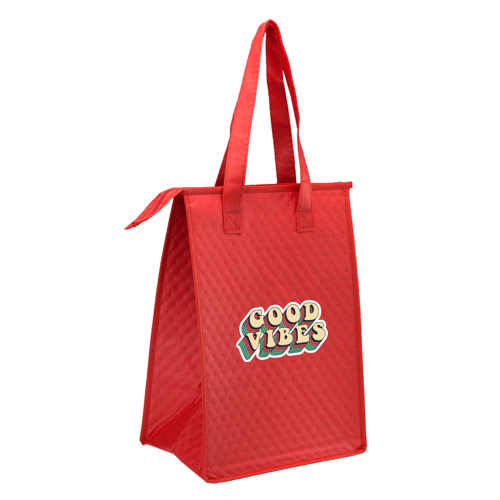 Non-Woven Polypropylene Lunch Tote w/ Zipper - 9"W x 13"H x 2