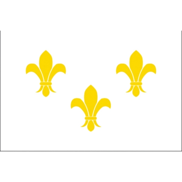 Special Historical Stick Flag - White Fleur de Lis 2