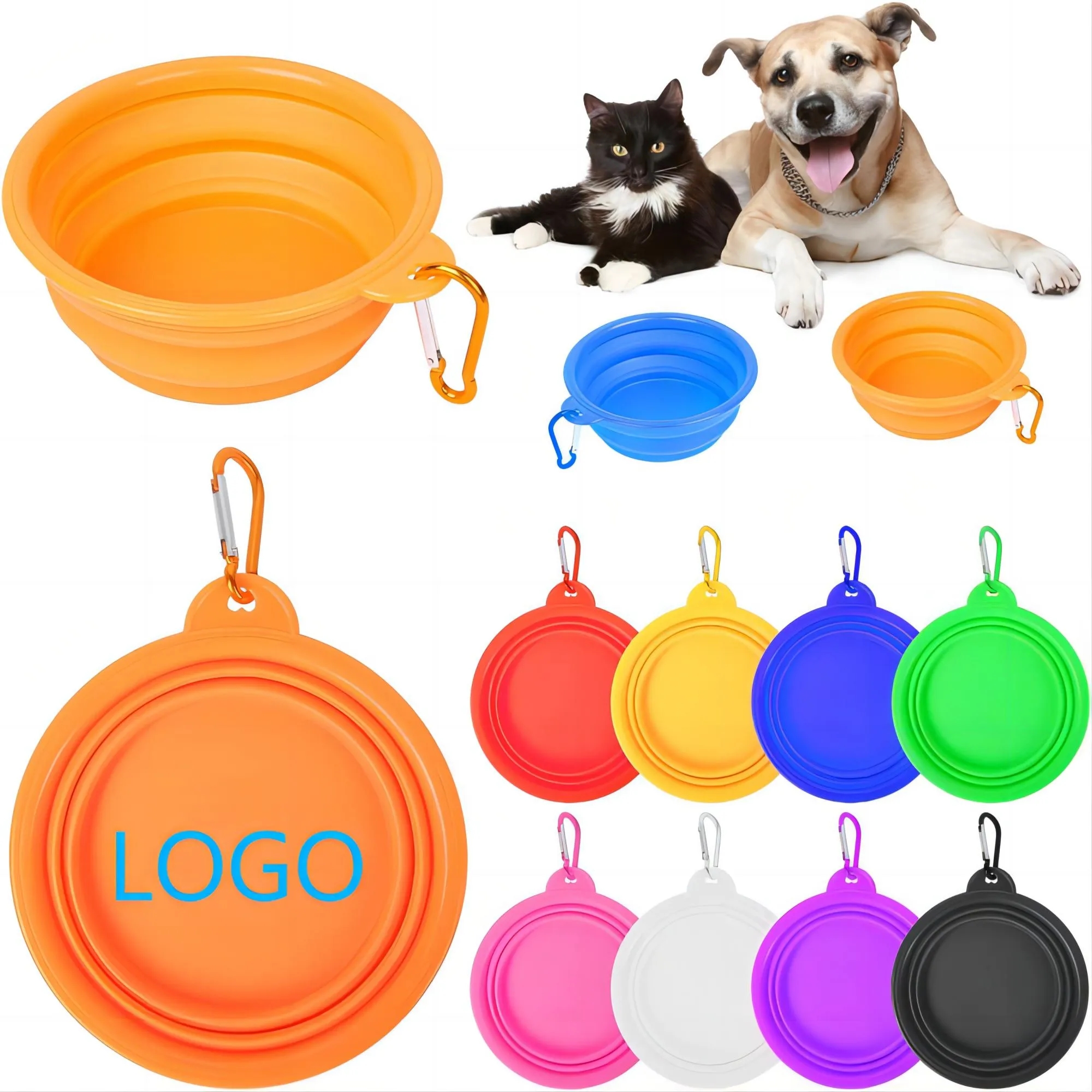 Collapsible Pet Dog Bowl With Carabiner 2