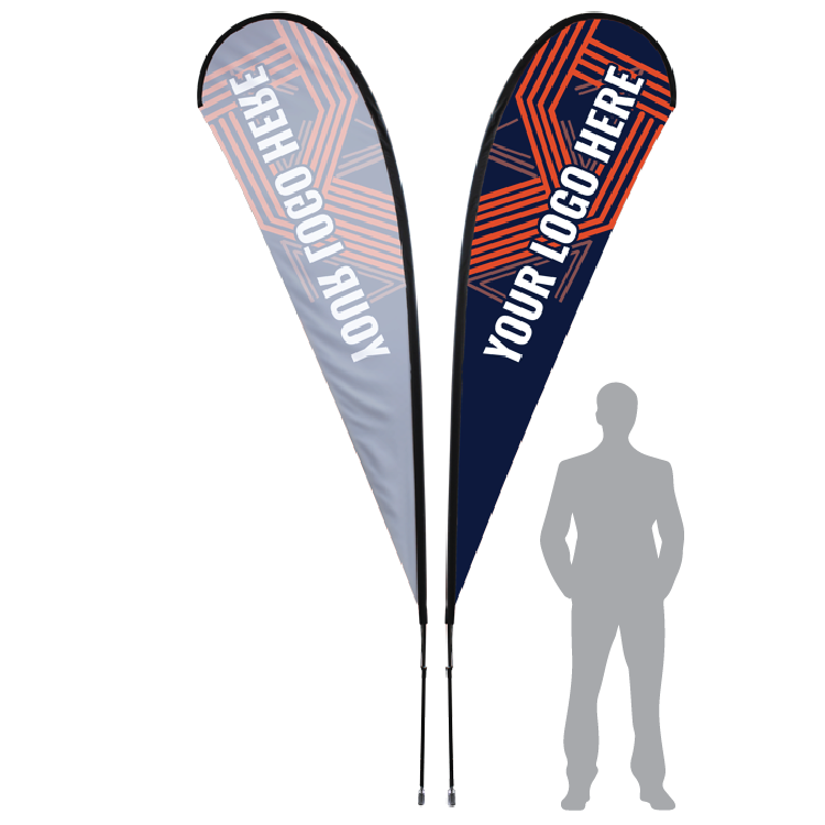 SPECIAL SALE Printed Teardrop Flag w/ Heavy Duty Pole 7' / 11' / 13'