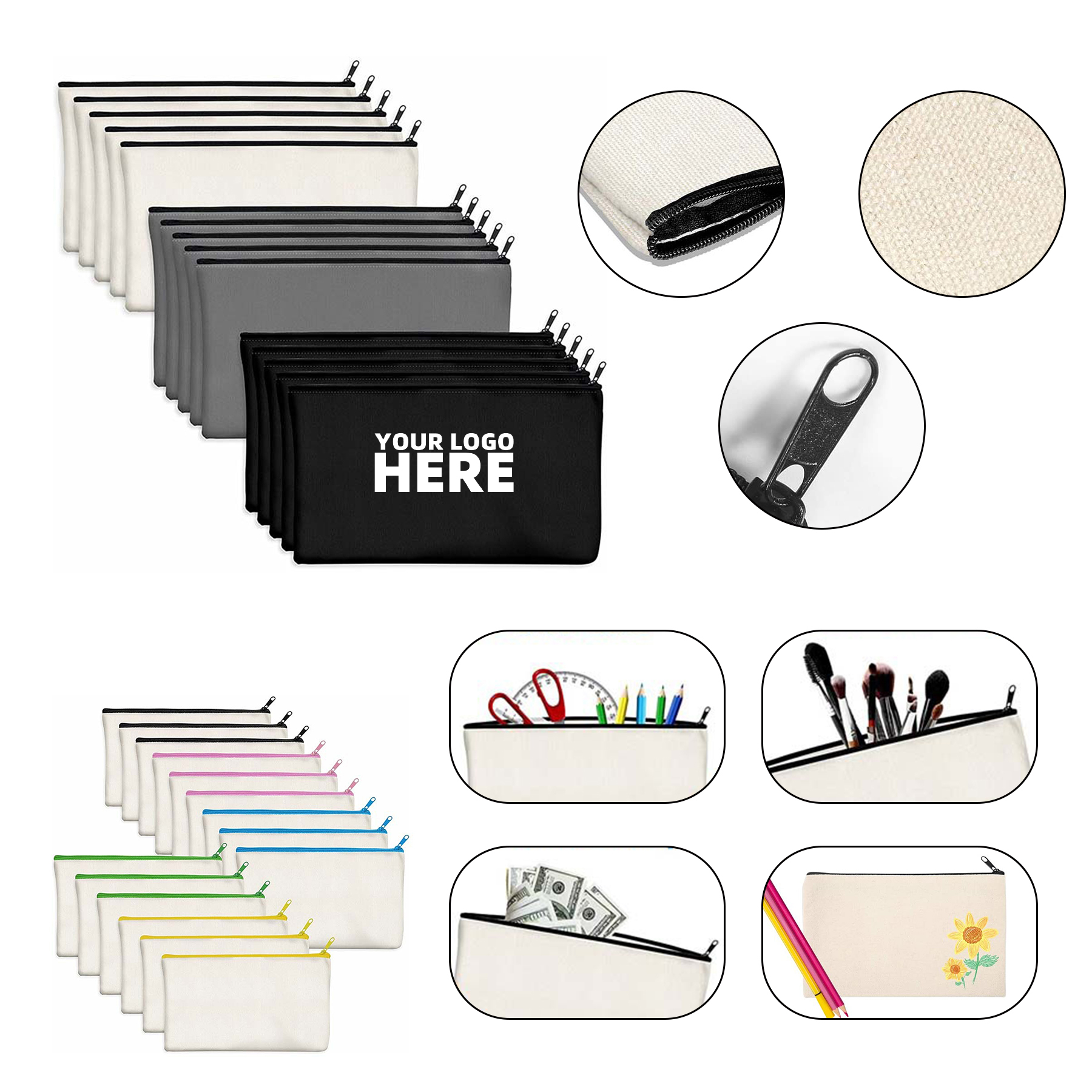 Blank DIY Craft Canvas Pencil Bag 1