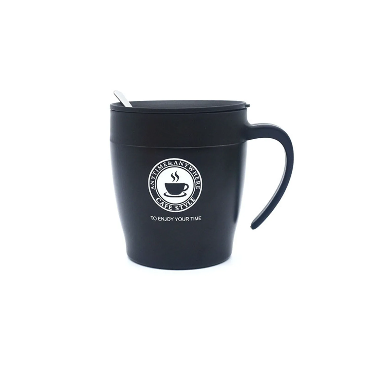 Double Layer Vacuum Coffee Cup With Handle 4