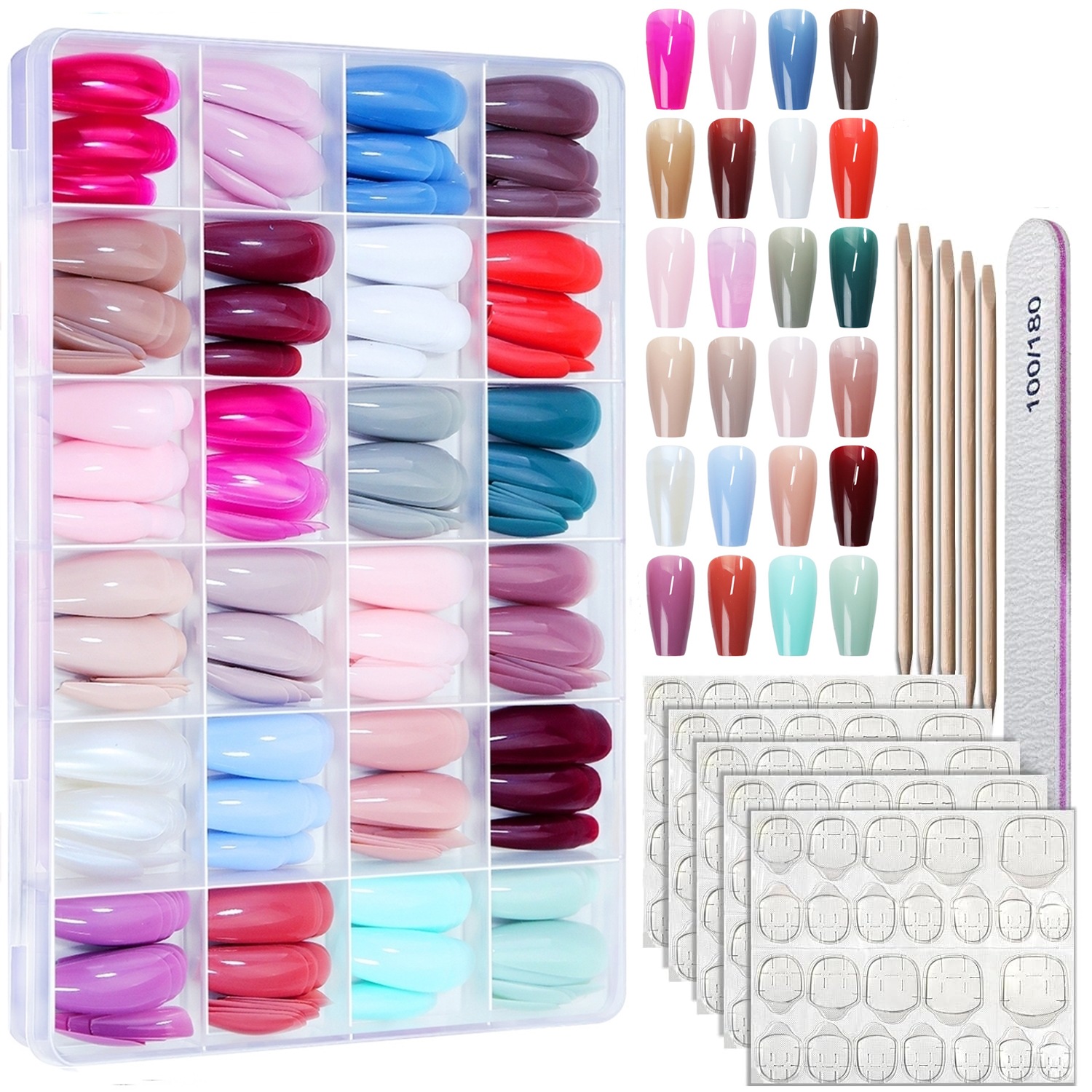 576PCS Press on Nails Almond 2