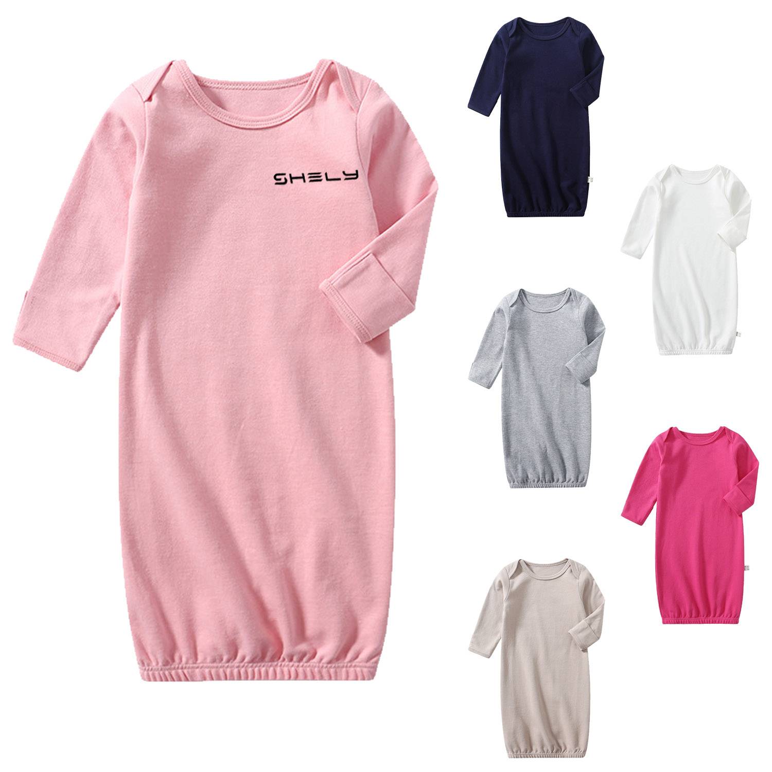 Organic Cotton Baby Sleep Gown Elastic Scallop Trim 11