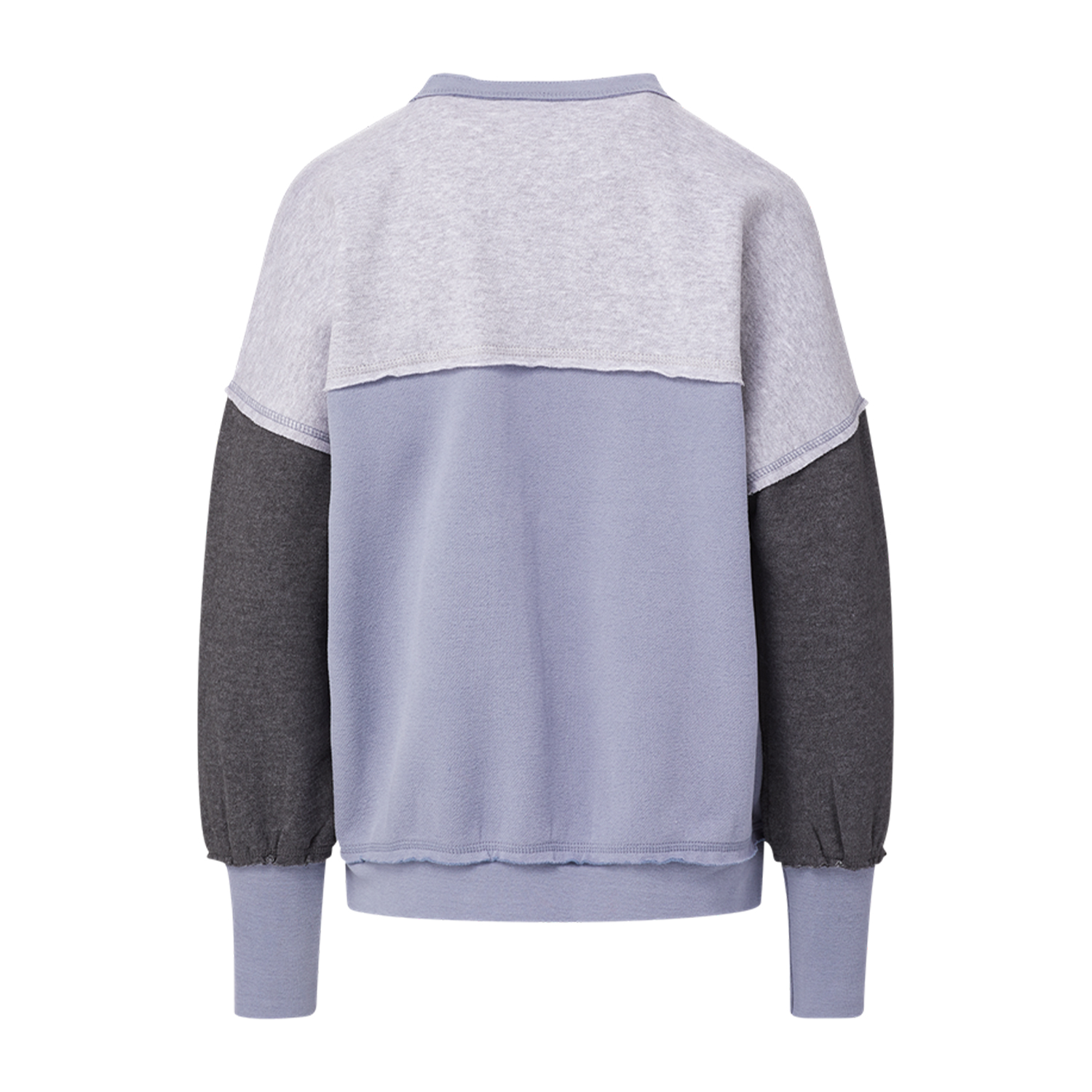 Genevieve Sueded Raw Edge Crew Sweatshirt 2