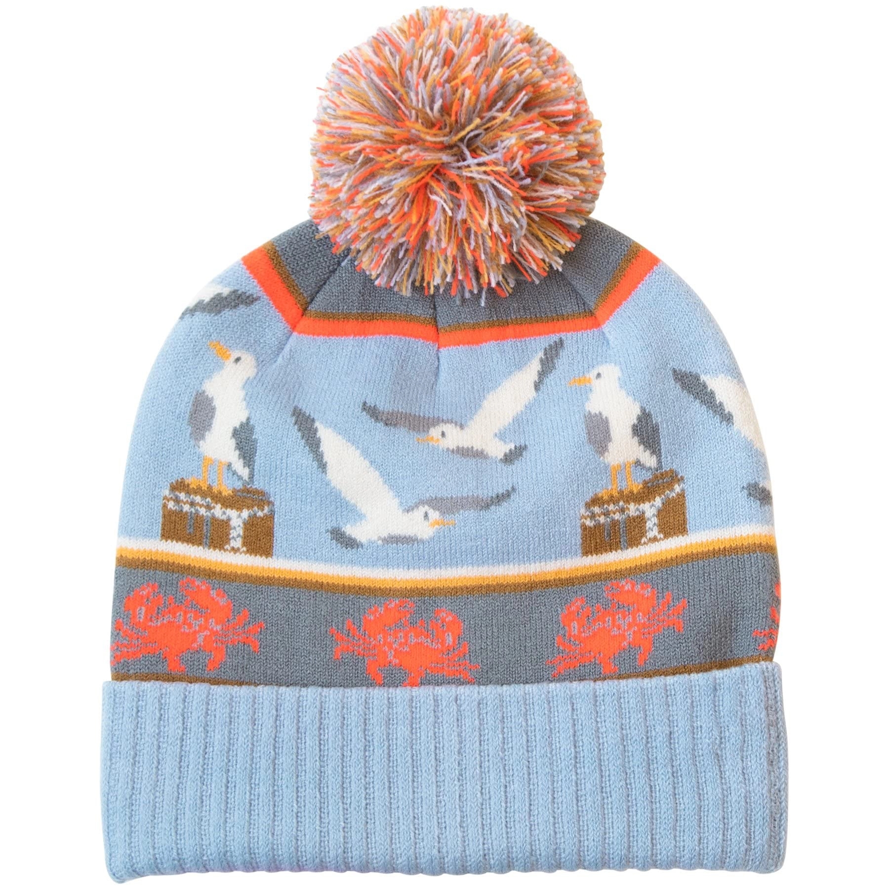 Knit Beanie With Stripe And Pom 3