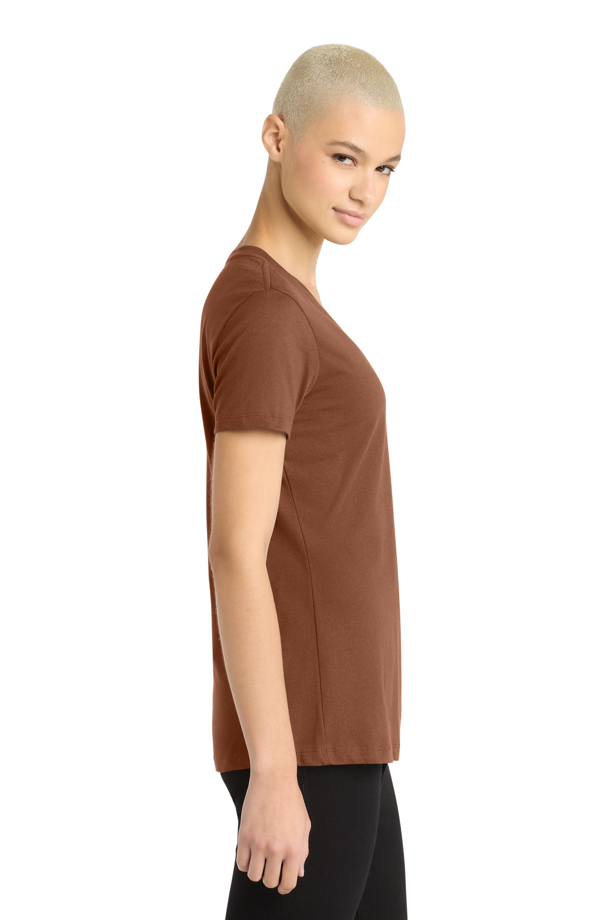 District - Women's Perfect Weight V-Neck Tee. DM1170L 124