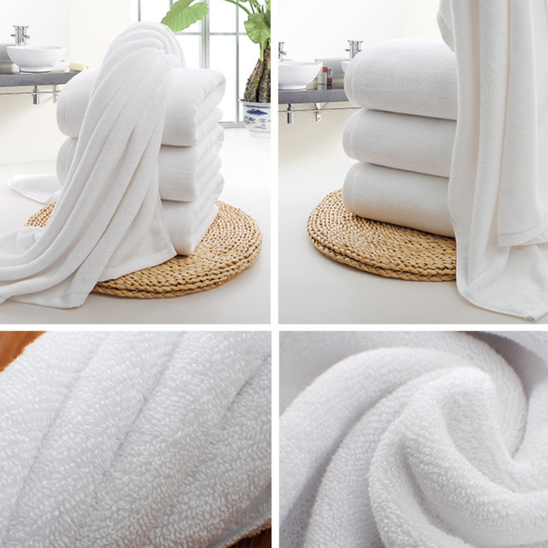 100% Cotton White Soft Bath Towel 15.7"x27.5" 2