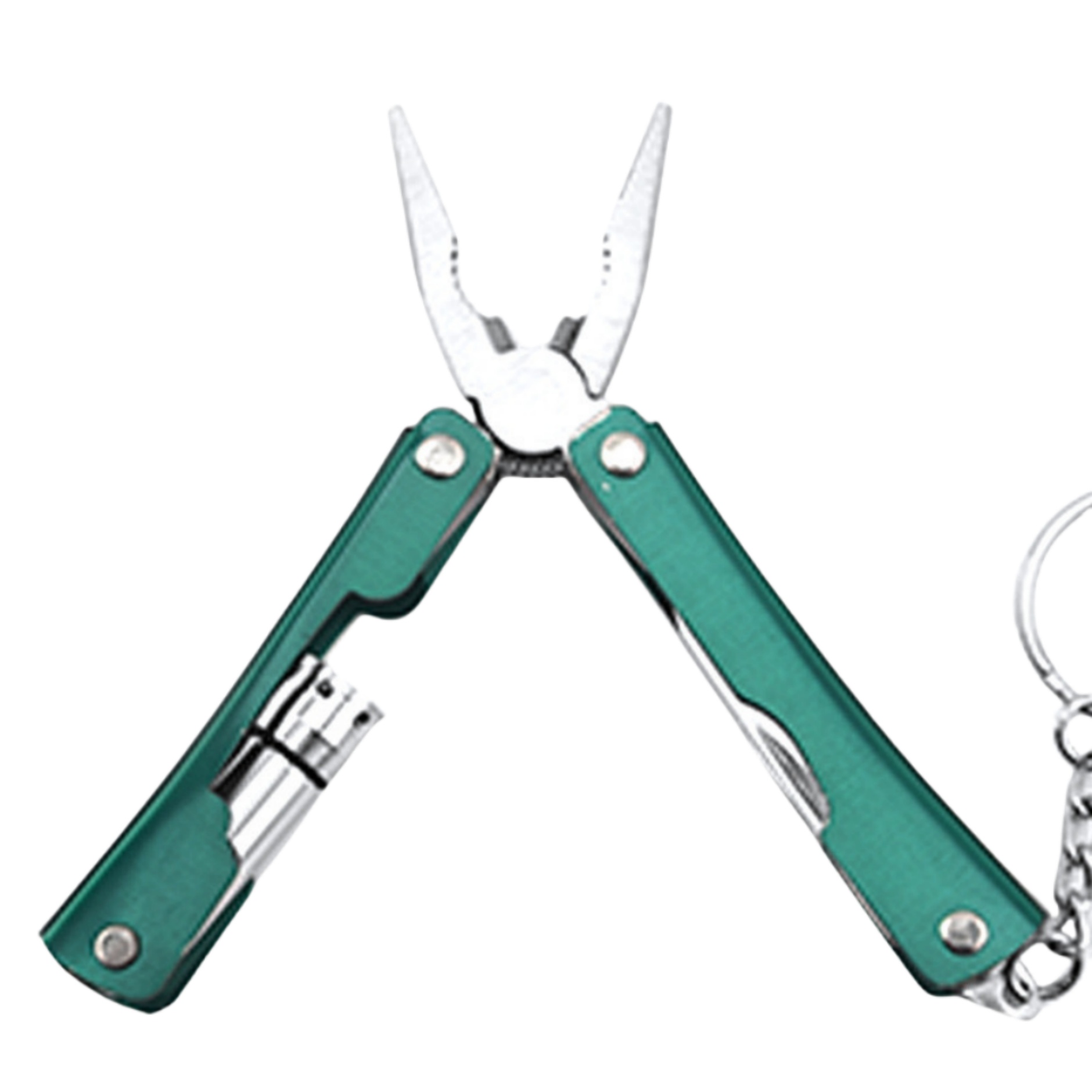 Stainless Steel Multi-Tool Folding Pliers with Mini Flashlight 14