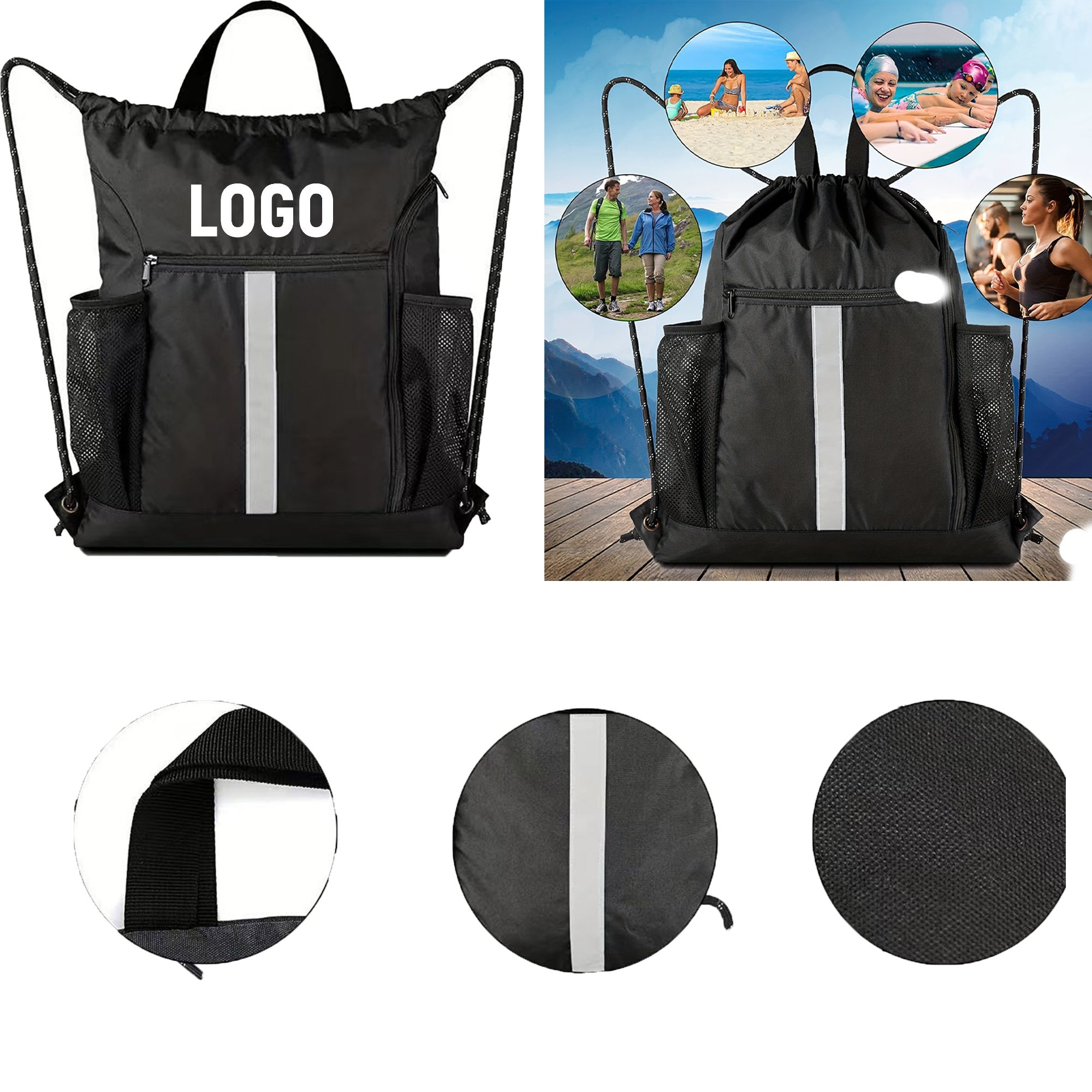 Sports Gym Bag With Shoe Compartment Two Water Bottle 4