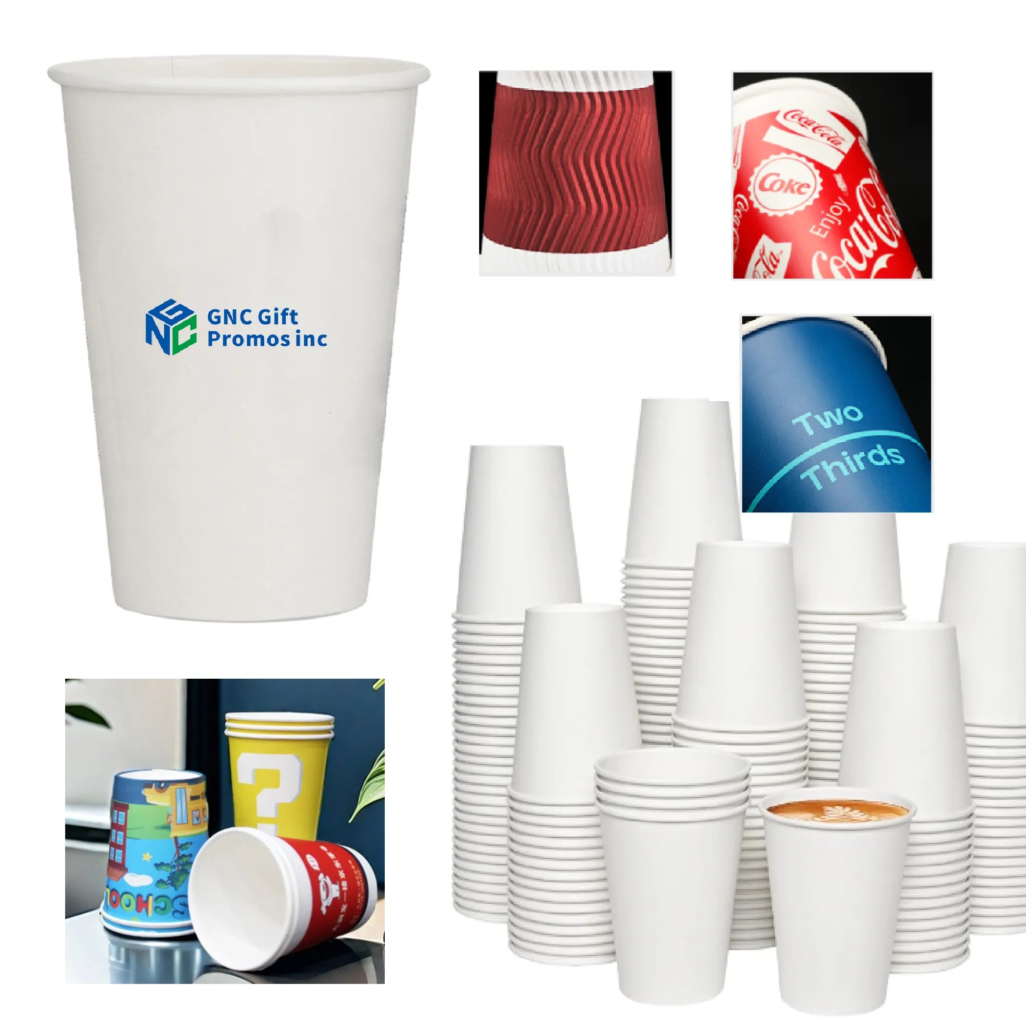 Disposable Paper Cups With Colorful Logo Printing 2
