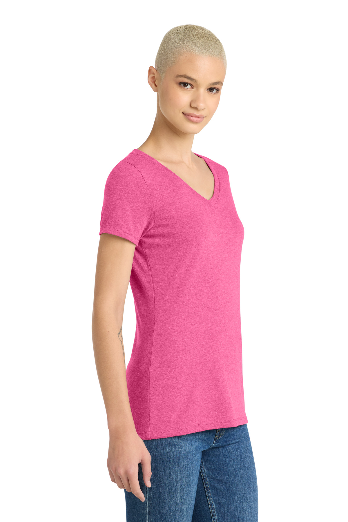 District Women's Perfect Tri V-Neck Tee. DM1350L 69