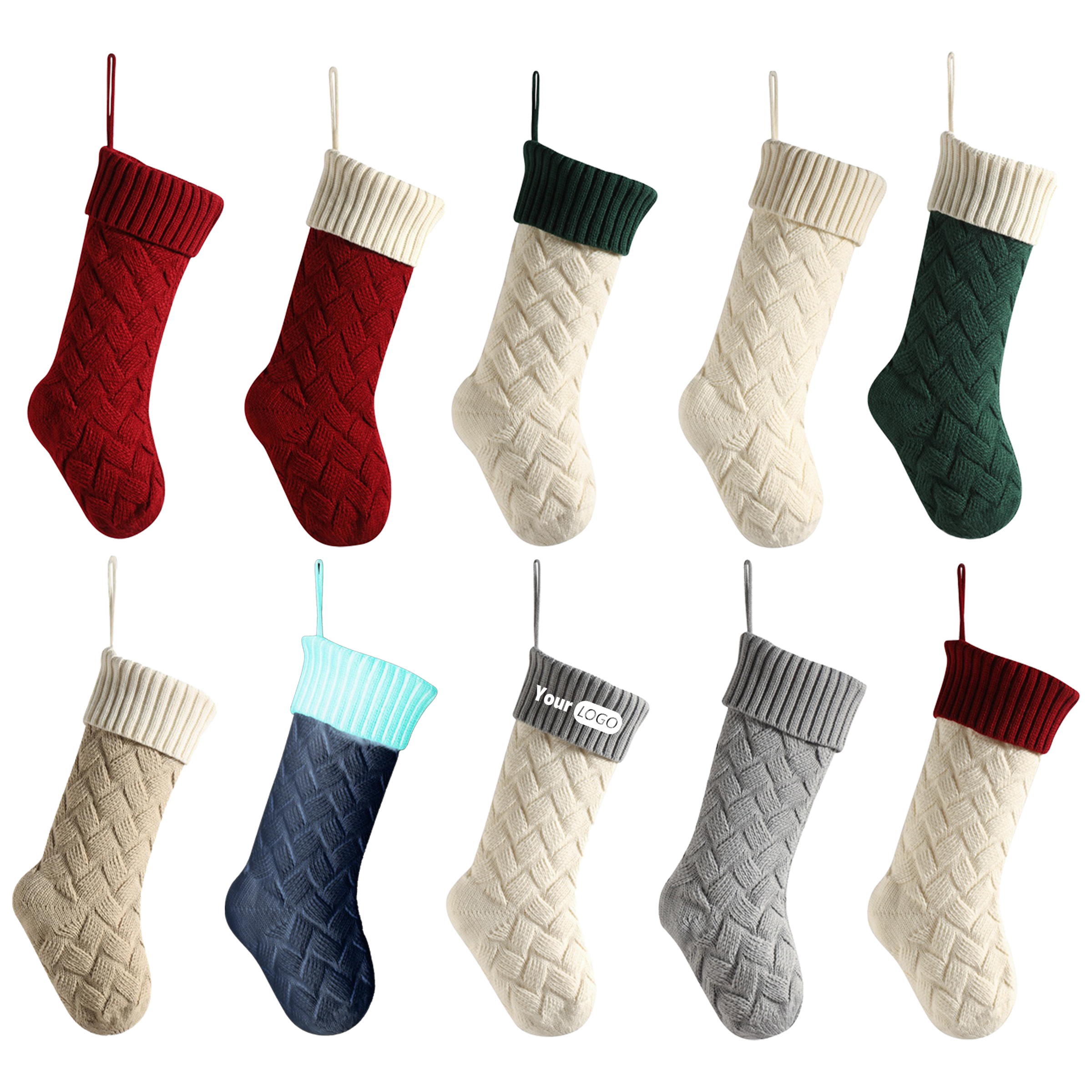 Acrylic Cozy Knitted Stockings For Christmas 2